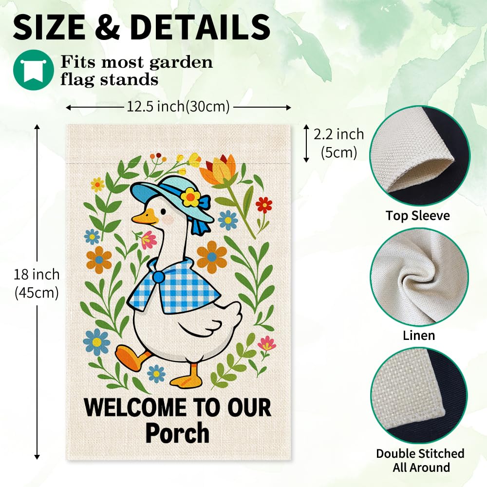 LAGZDFC spring geese floral flag perfect for porches and gardens.