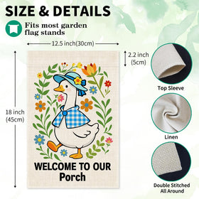 LAGZDFC spring geese floral flag perfect for porches and gardens.