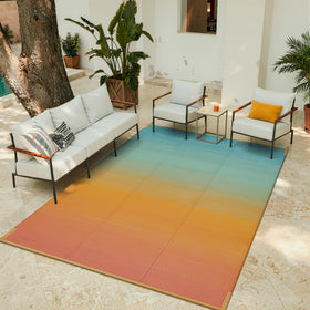 Lahome versatile rug for beach days and festivals, offering comfortable seating.