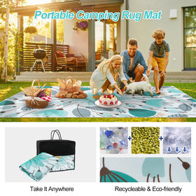 Lahome blue floral rug with non-slip backing enhances patio safety and stability
