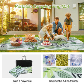 Lahome Leaf soft-touch rug ideal for camping and picnics on smooth surfaces.