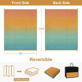 Lahome lightweight foldable plastic straw rug easy to carry on trips.