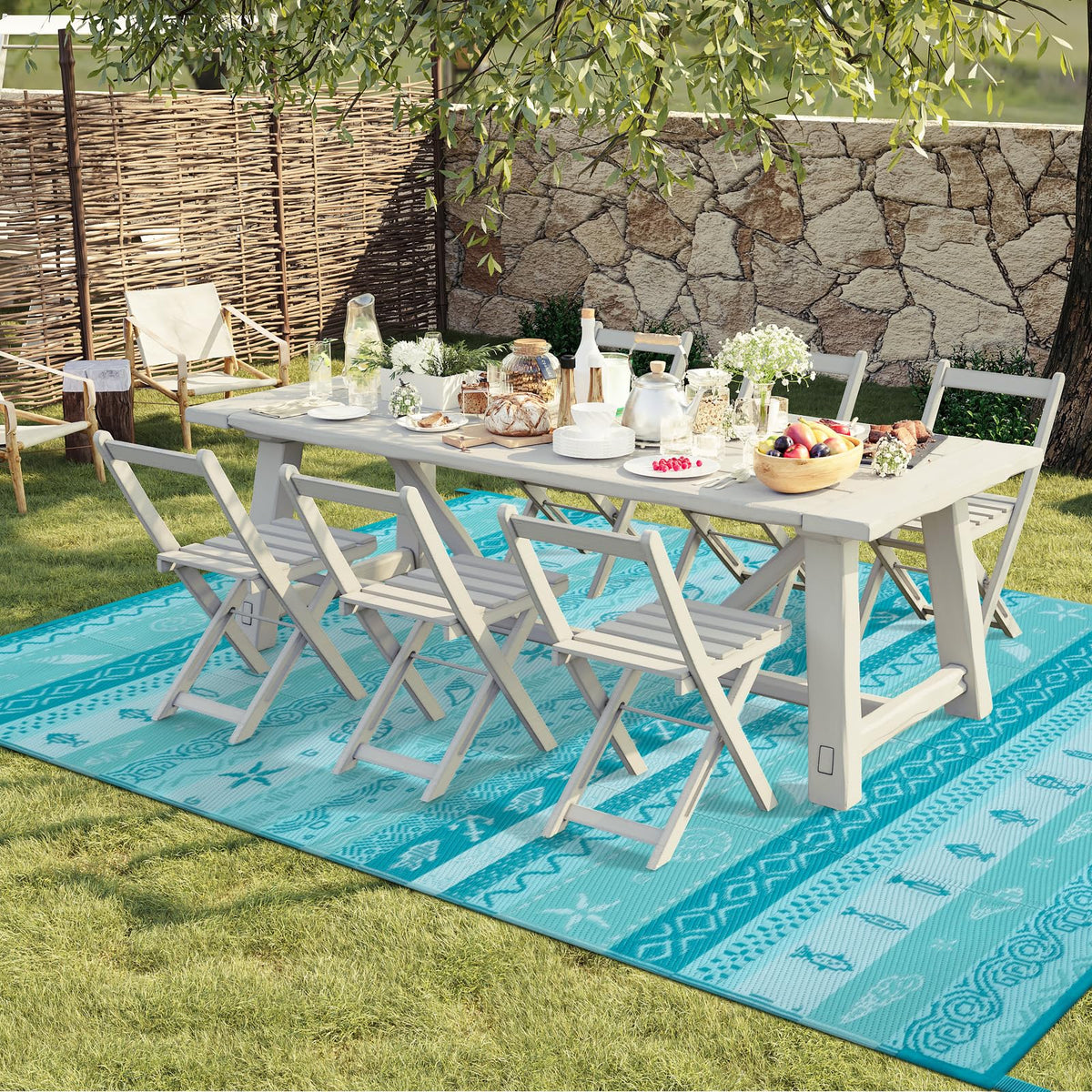 Lahome outdoor rug lightweight and portable for camping and picnics