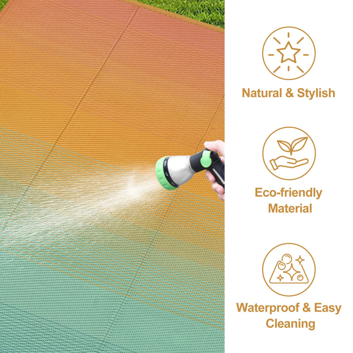 Lahome lightweight rug folds easily for storage or travel