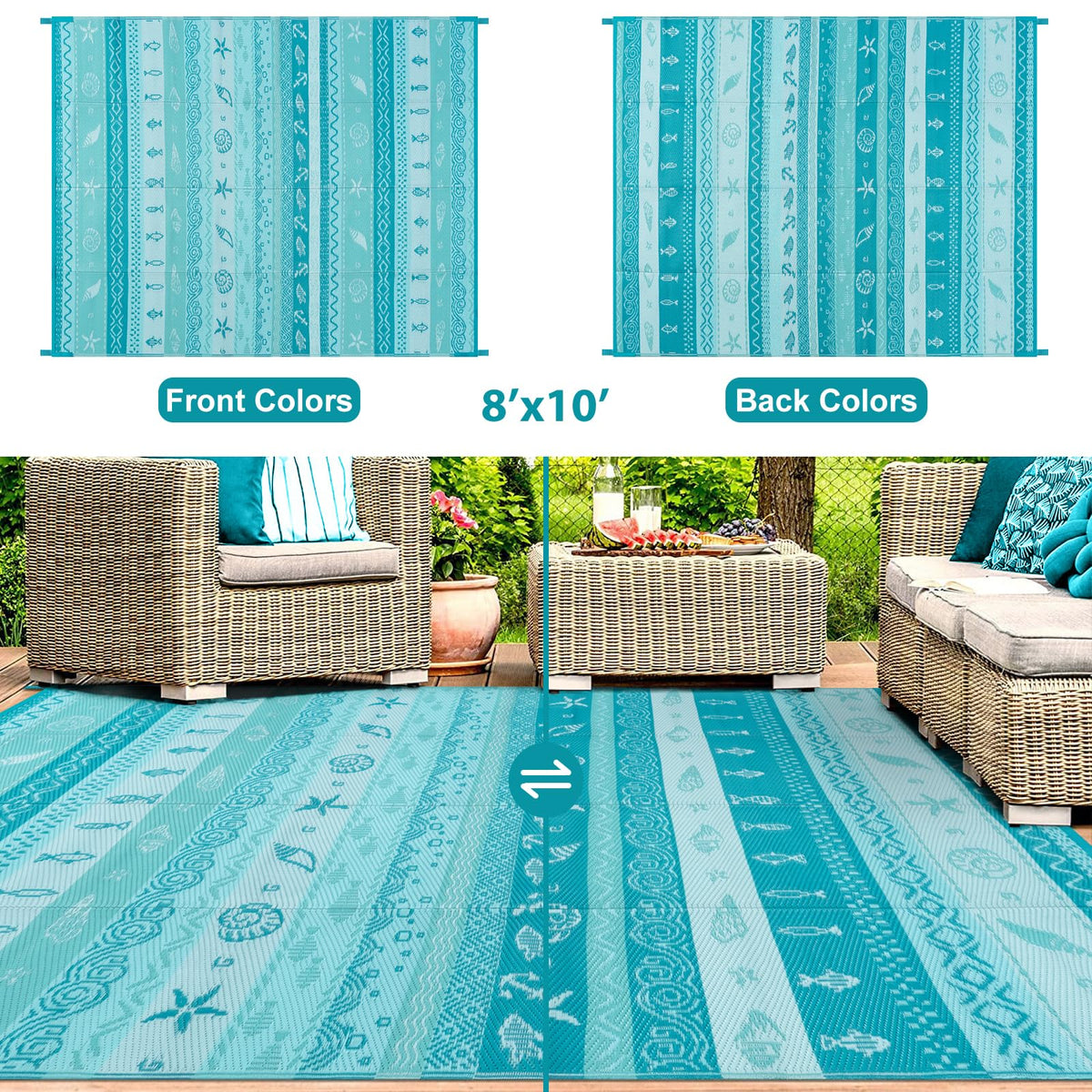 Lahome 8x10 rug with reinforced edges for durability.