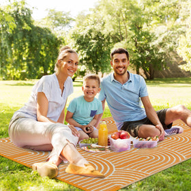 Lahome rv-camping-setup rug ideal for RV trips and camping.