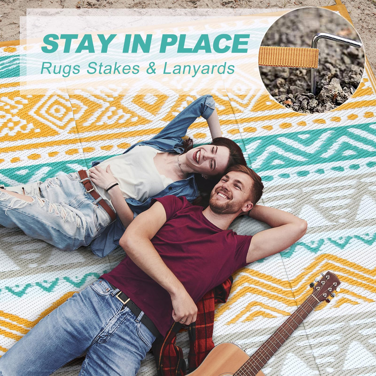Lahome UV-protected rug resists fading under bright sun.
