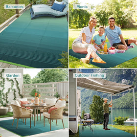 Lahome rug ideal for patio, beach, camping, and balcony relaxation