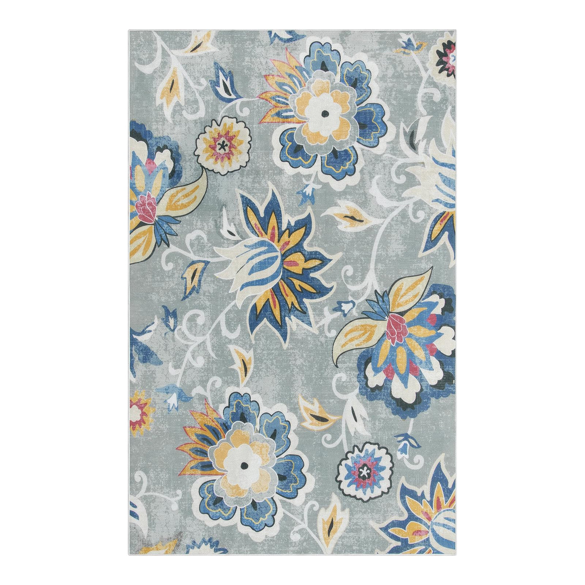 Lahome patio rug enhances balconies with vibrant floral design.