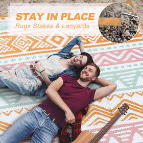 Lahome UV-protected outdoor rug enduring sun exposure without fading.