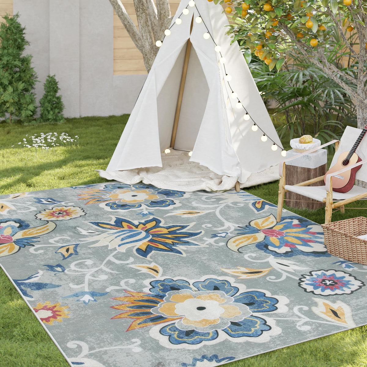 Lahome washable outdoor mat simplifies cleanup after outdoor activities.