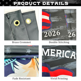 LAIAMER double-sided printed flag detail highlights seamless design on both sides