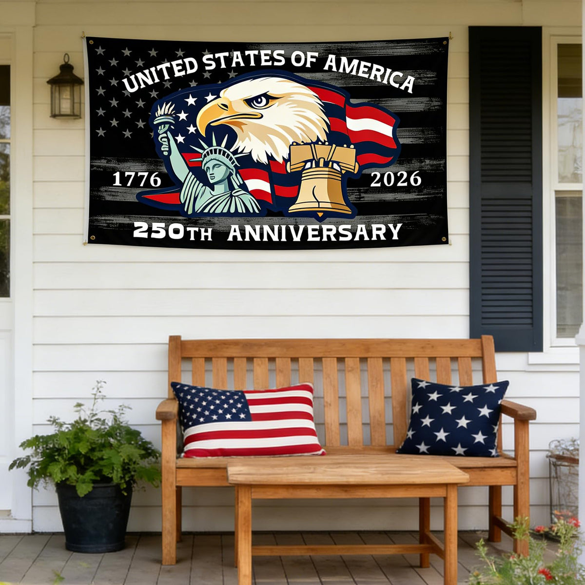 LAIAMER porch display flag suitable for year-round patriotic decoration