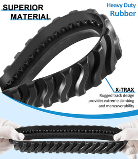 Close-up of LAIKOU track showing wear-resistant rubber