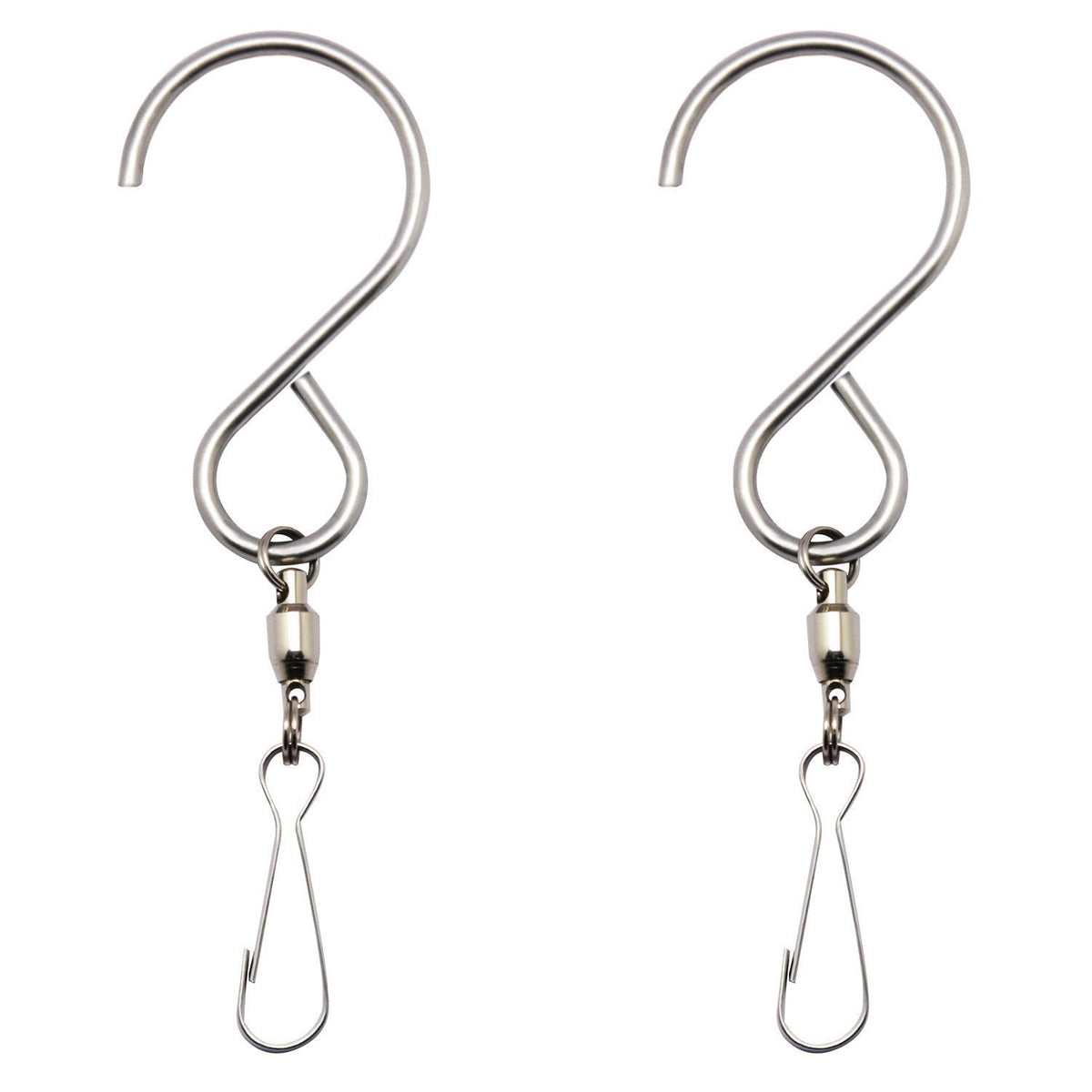 Lainin swivel clip installed on wind chime showing smooth 360° rotation