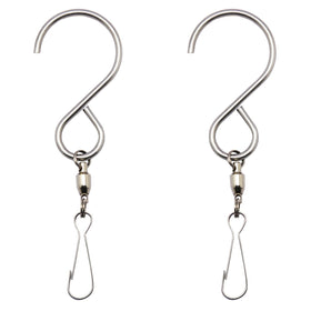 Lainin swivel clip installed on wind chime showing smooth 360° rotation