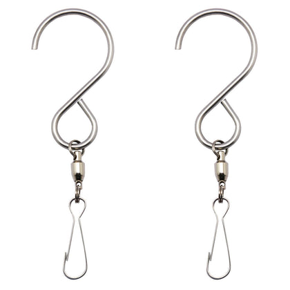 Lainin swivel clip installed on wind chime showing smooth 360° rotation