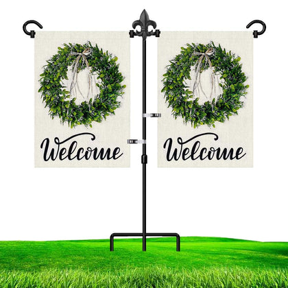 LAIRIES garden flag stand for double flags securely displays seasonal banners.