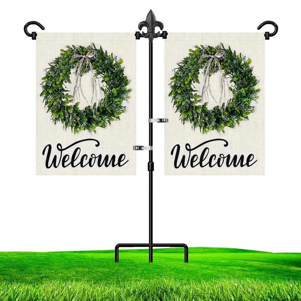 LAIRIES garden flag stand for double flags securely displays seasonal banners.