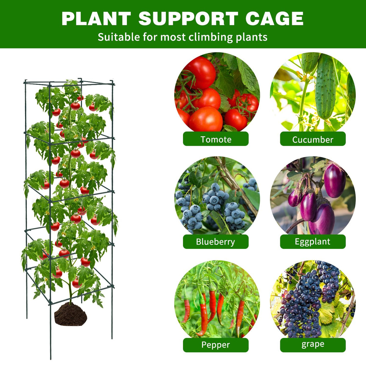 LAKNUAL versatile garden cage supports cucumbers, flowers, and beans