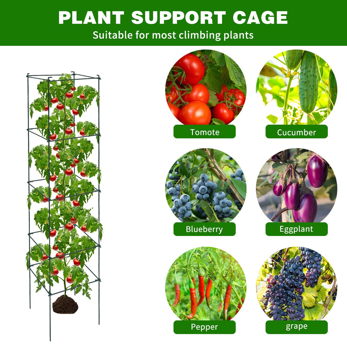 LAKNUAL rust-resistant coated wire ensures long-lasting garden support
