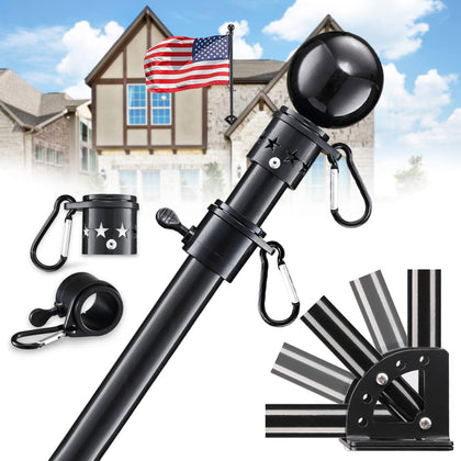 LAKEROD 5ft flag pole kit assembly for quick outdoor setup with durable performance.