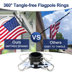 LAKEROD aluminum five-position bracket adapts to porch, yard, or boat mounting.
