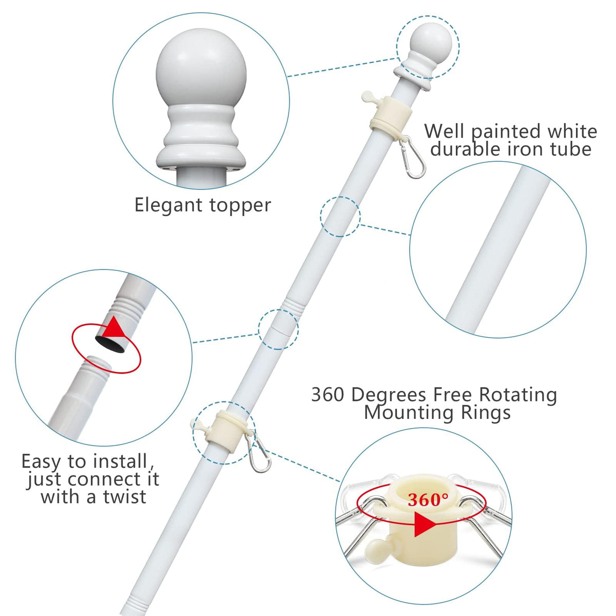 LAKEROD dual mounting bracket options for horizontal or angled display