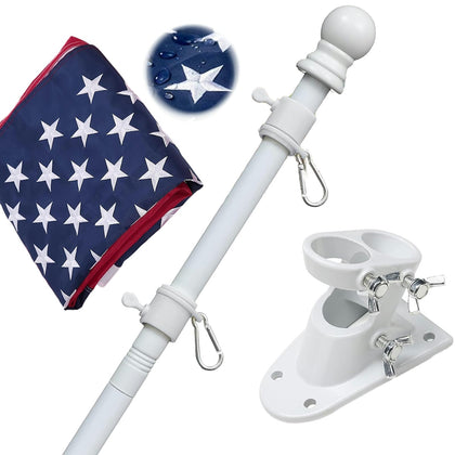LAKEROD flagpole kit with a 3x5 outdoor flag ready for porch or yard display