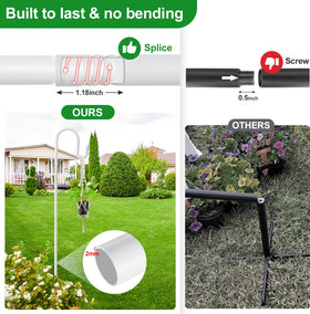 LAKEROD Heavy-Duty Stand in 2mm stainless resists bending with heavy feeders or lanterns