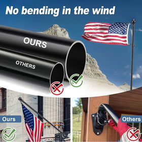 LAKEROD stainless steel 1-inch flag pole delivers sturdy outdoor support.