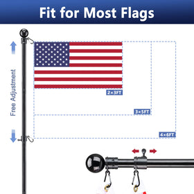 LAKEROD weather-resistant outdoor flag pole withstands harsh conditions for long-lasting display.