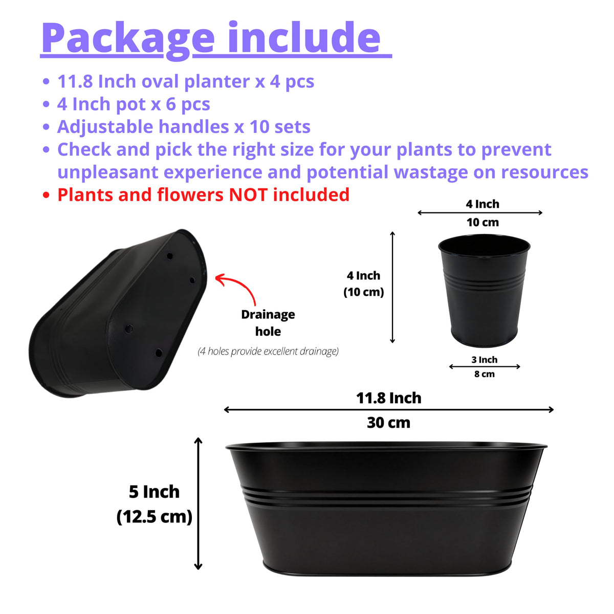LáLáGreen 4-inch round hanging pot for herbs on a fence