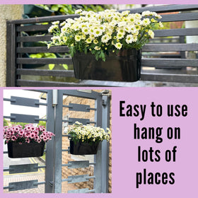 LáLáGreen balcony garden with multiple planters in a row