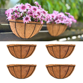 LáLáGreen 12-inch half-round wall planter for patios and fences, outdoor-friendly design.