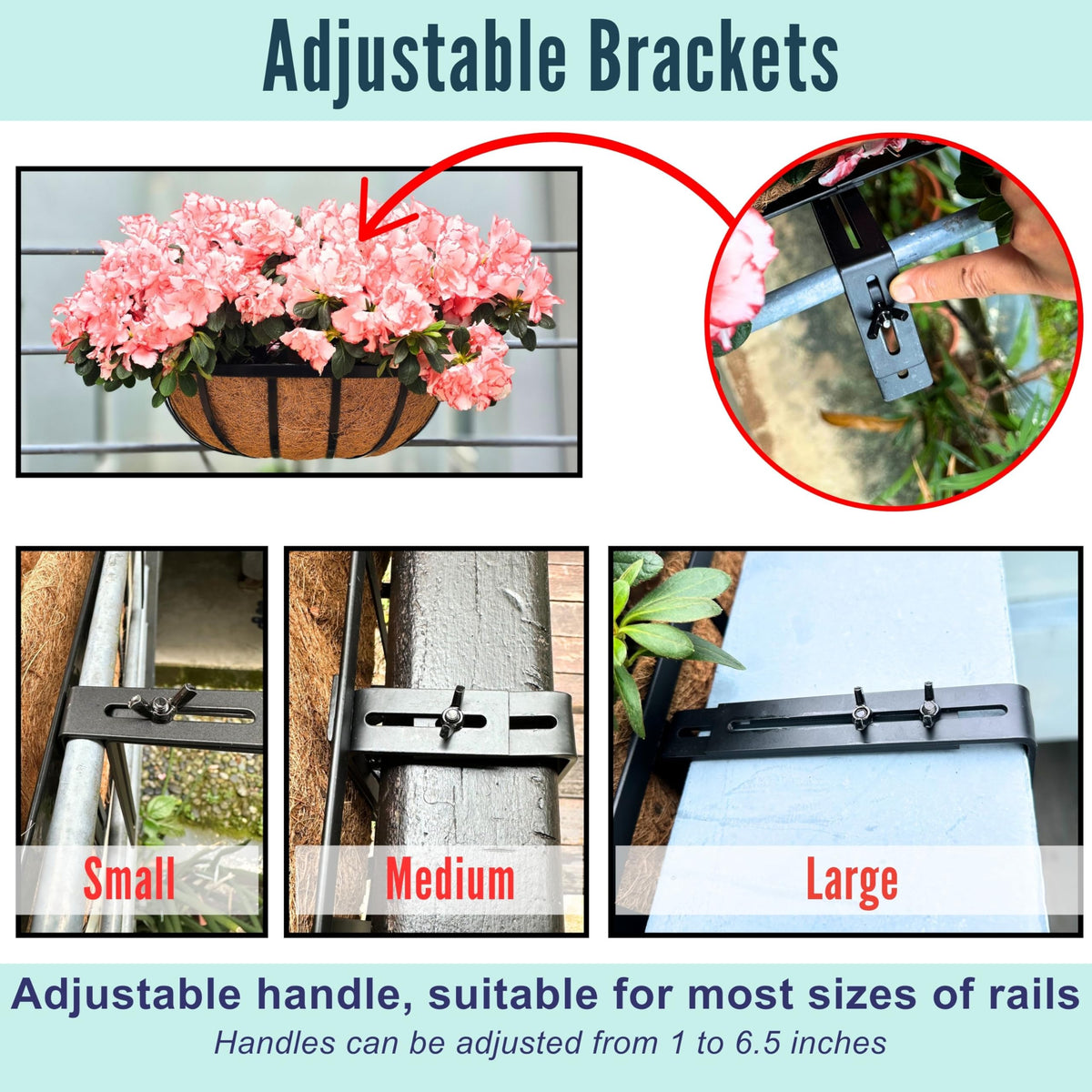 Lalagreen adjustable brackets support flexible railing heights for planter placement