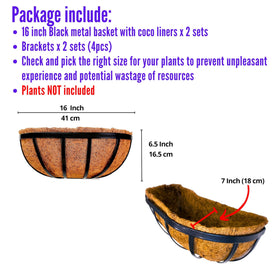 Lalagreen black metal planter box with coco liner offers optimal drainage