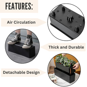 LáLáGreen black rectangular window box adds color to decks and fences.
