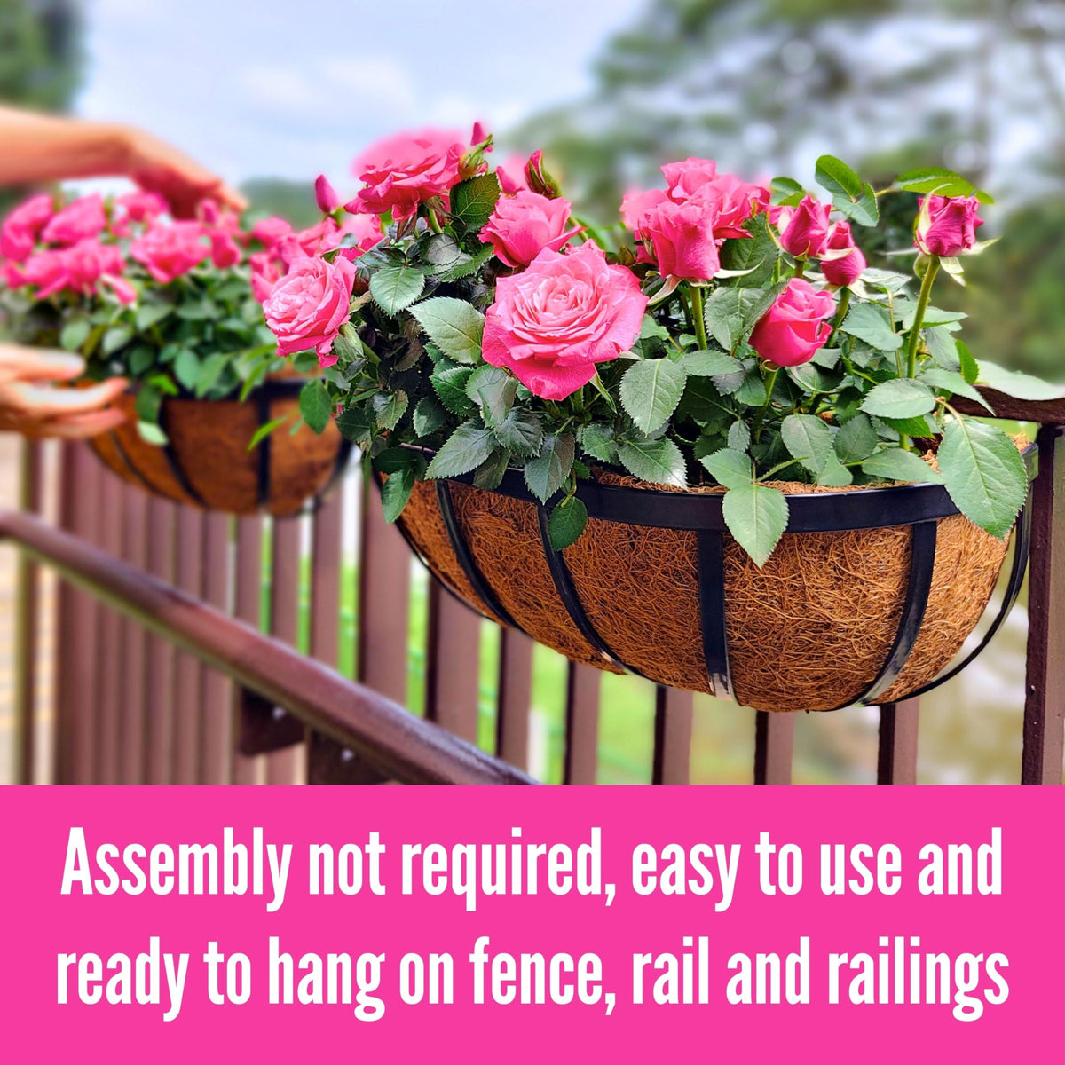 LáLáGreen large balcony planters for decorative flower arrangements.