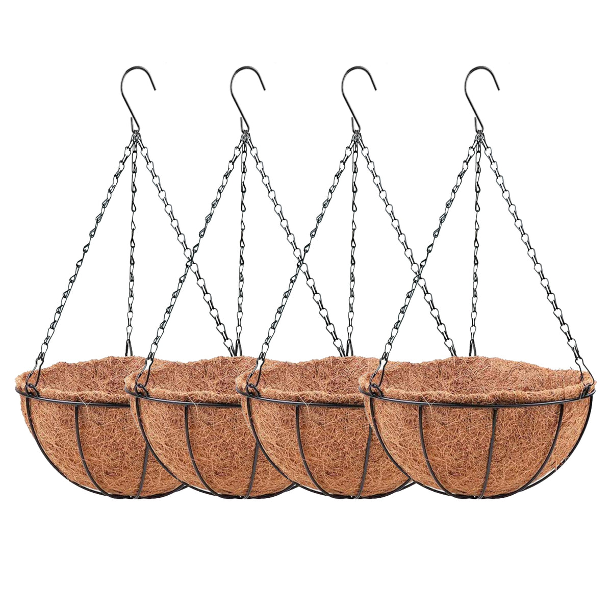 LaLaGreen 8-inch hanging basket with coco liner promotes drainage.