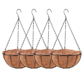 LaLaGreen 8-inch hanging basket with coco liner promotes drainage.