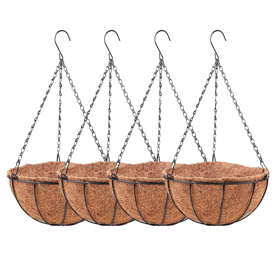 LaLaGreen 8-inch hanging basket with coco liner promotes drainage.