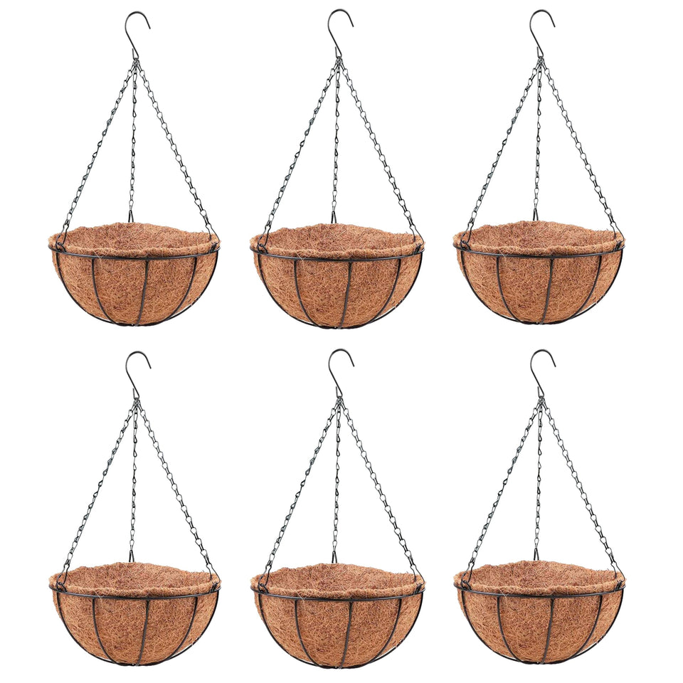 LáLáGreen 12-inch hanging planter with coco liner for versatile plant displays