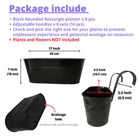 LáLáGreen hanging planter with adjustable handles on a rail for quick setup