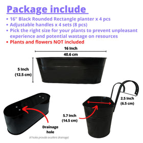 LáLáGreen hanging planter with secure screw-in handle for durable railing installation