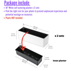 LaLaGreen 16-inch outer planter with a crisp white finish for modern spaces