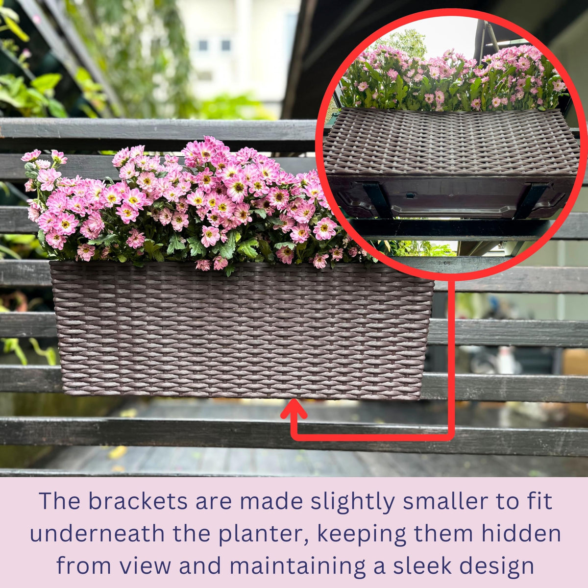 LaLaGreen planter with plants on balcony for compact greenery