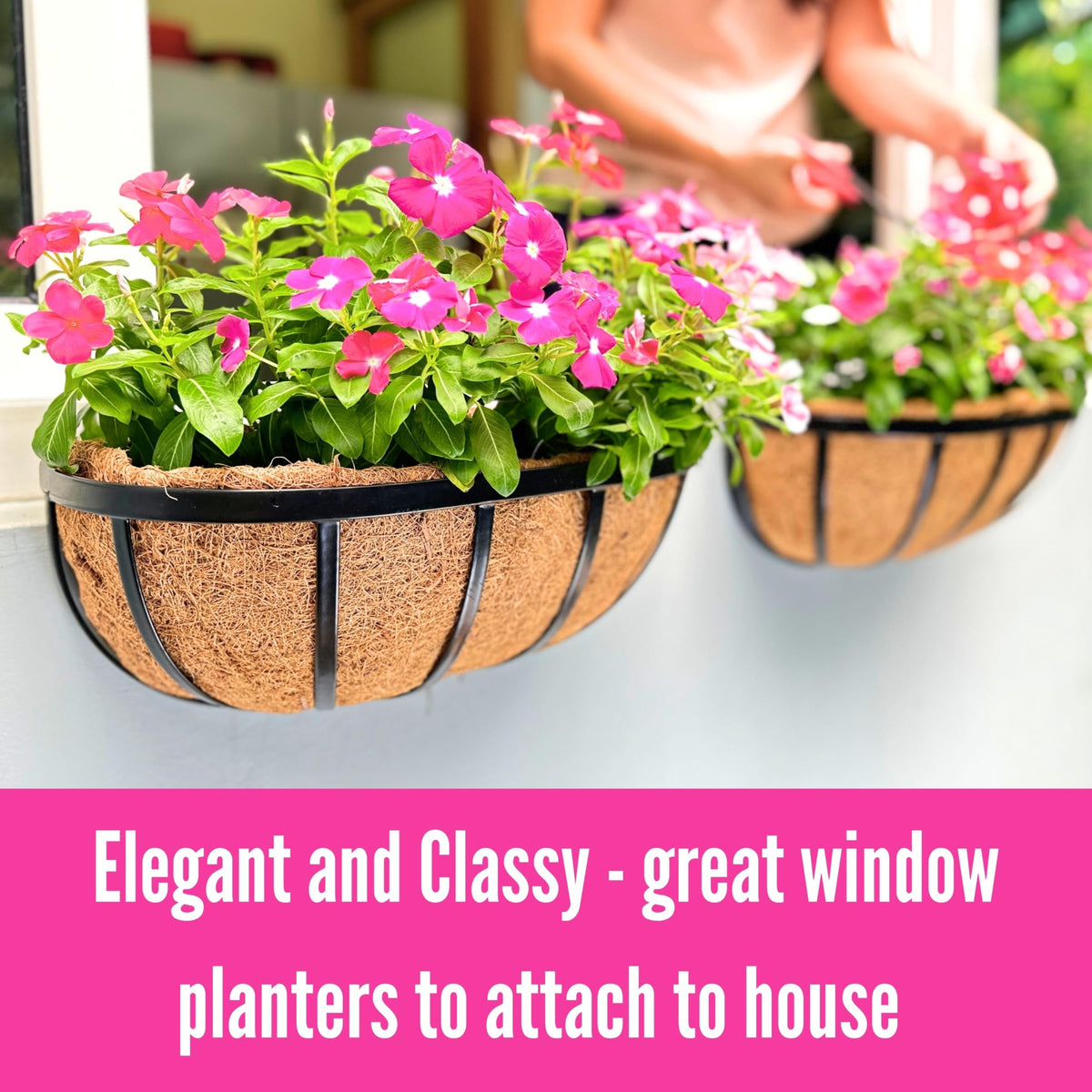 LáLáGreen balcony planter box, large capacity for flowers and herbs.