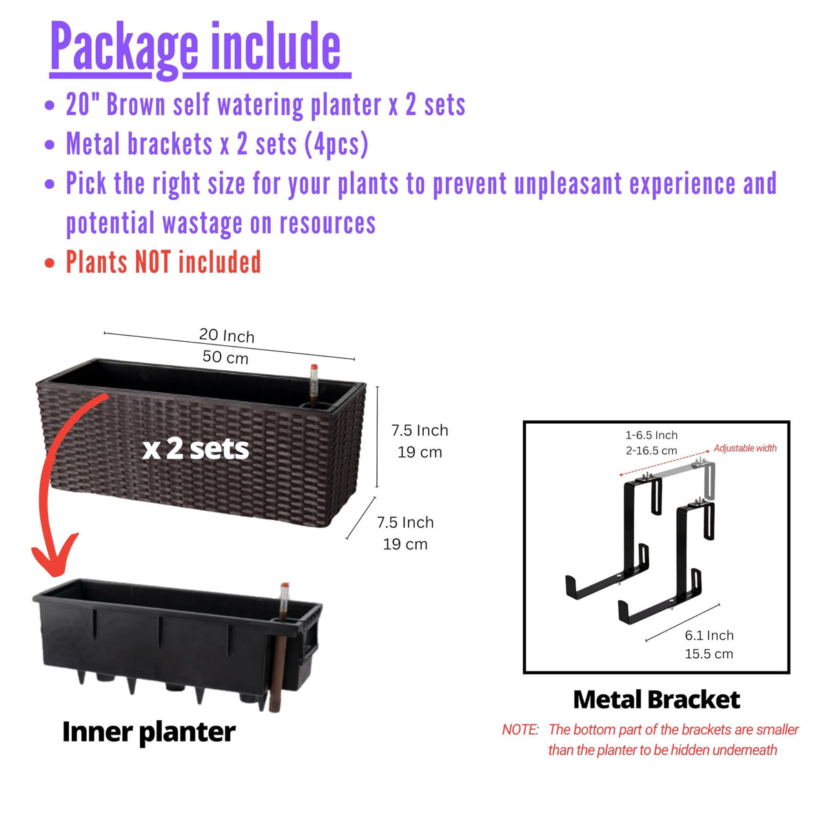 LaLaGreen rail planter installed with hooks for easy balcony garden display