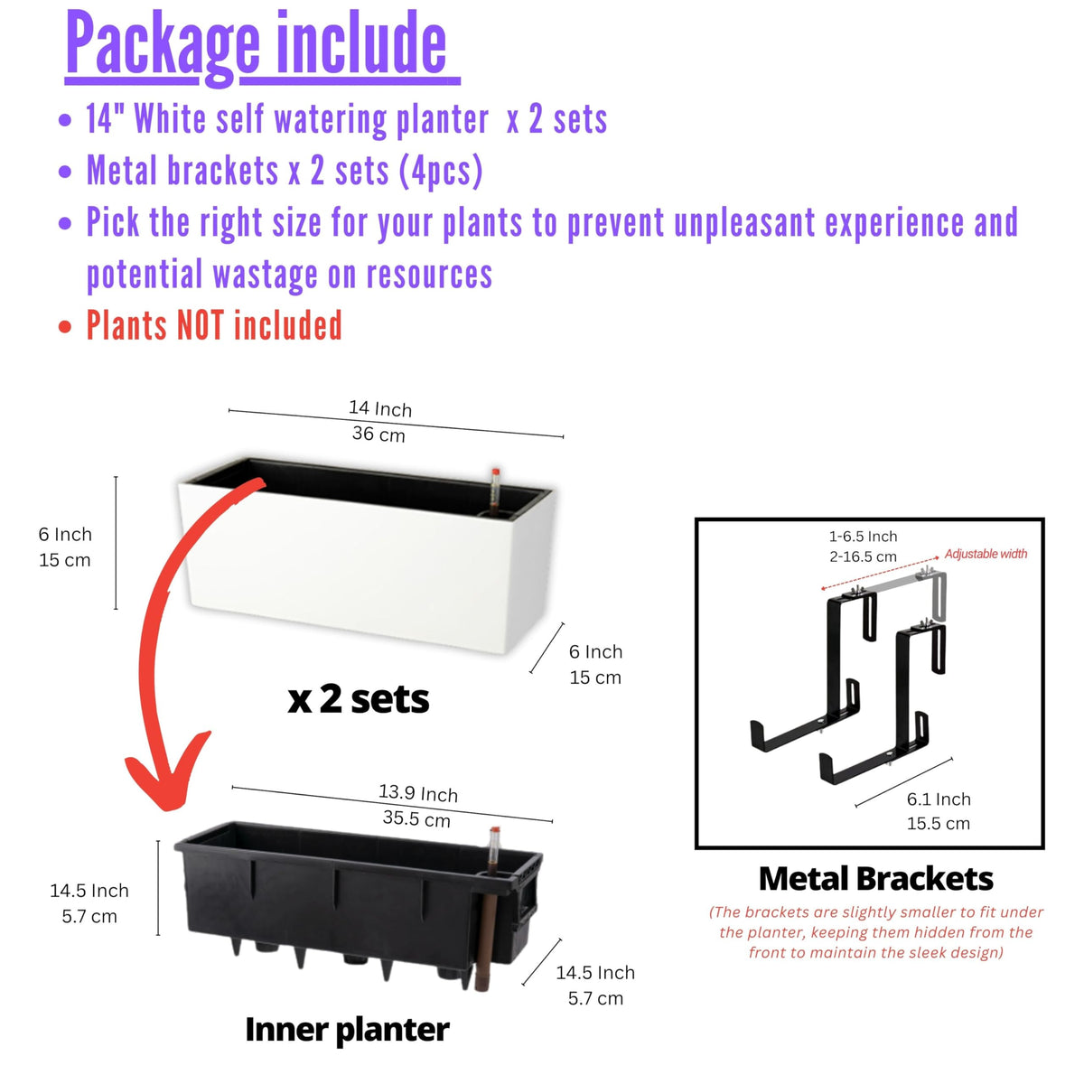 LaLaGreen inner planter insert, easy soil placement for plants.